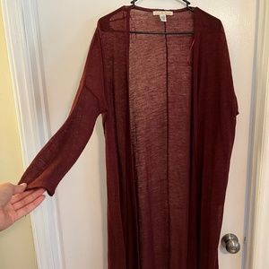 LOVE BY DESIGN Red Sheer Long Cardigan L